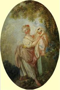 Jean-Honoré Fragonard - Young Woman Holding Up Her Child