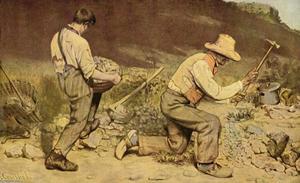 Gustave Courbet - The Stone Breakers - (own a famous paintings reproduction)
