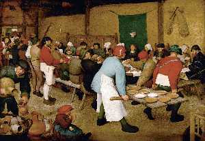 Pieter Bruegel The Elder - Peasant wedding - (own a famous paintings reproduction)