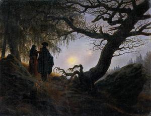 Order Paintings Reproductions Man and Woman Contemplating the Moon, 1824 by Caspar David Friedrich (1774-1840, Germany) | WahooArt.com