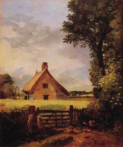 John Constable - A Cottage in a Cornfield