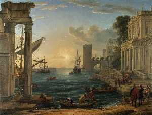 Claude Lorrain (Claude Gellée) - Seaport with the Embarkation of the Queen of Sheba