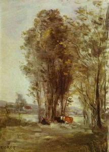 Jean Baptiste Camille Corot - Landscape with Cows