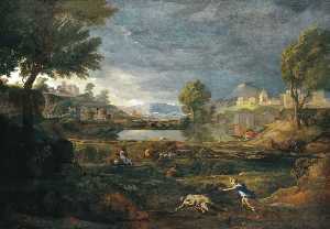 Nicolas Poussin - Stormy Landscape with Pyramus and Thisbe