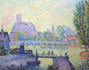 Paul Signac - View of the bridge of Auxerre