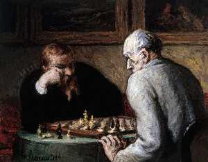 Honoré Daumier - The chess players