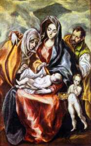 El Greco (Doménikos Theotokopoulos) - The Holy Family with St. Anne and the Young St. John the Baptist