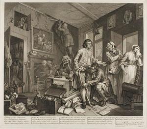 William Hogarth - Plate one, from A Rake's Progress - (buy paintings reproductions)