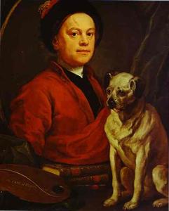 William Hogarth - Self-Portrait with Pug-Dog