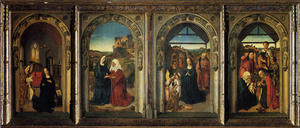 Dierec Bouts - Polyptych Showing The Annunciation, The Visitation, The Adoration Of The Angels And The Adoration Of The Kings