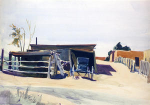 Edward Hopper - Adobes and Shed, New Mexico