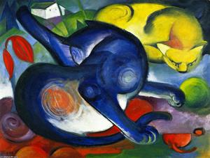 Franz Marc - Two Cats, Blue and Yellow