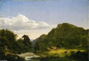 Frederic Edwin Church - Mountain Landscape with Mill, Cows and Stream