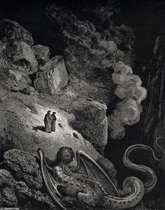 Paul Gustave Doré - The Inferno, Canto 17, line 7. Forthwith that image vile of fraud appear’d