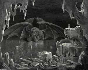 Paul Gustave Doré - The Inferno, Canto 34, lines 20-21. “Lo!” he exclaim’d, “lo Dis! and lo the place, Where thou hast need to arm thy heart with strength.”