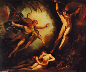 Henry Fuseli (Johann Heinrich Füssli) - Satan Starting at the Touch of Ithuriel-s Lance