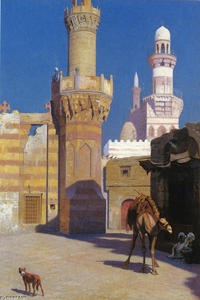 Jean Léon Gérôme - Une Journee Chaud Au Caire (Devant La Mosquee)