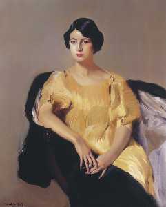 Joaquin Sorolla Y Bastida - Elena in a yellow tunic
