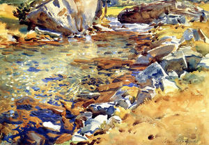 John Singer Sargent - Brook among Rocks