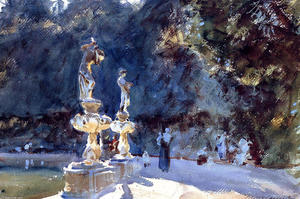 John Singer Sargent - Florence Fountain, Boboli Gardens