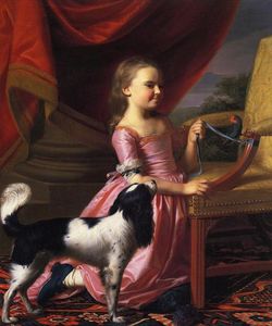 John Singleton Copley - Young lady with a bird and dog