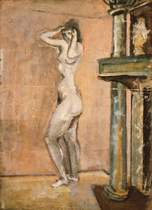 Mark Rothko (Marcus Rothkowitz) - Untitled (female nude standing by a fireplace)