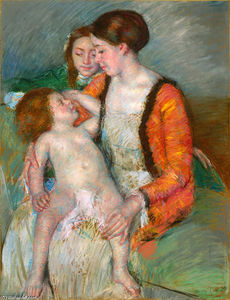 Mary Stevenson Cassatt - Young mother doughter and baby