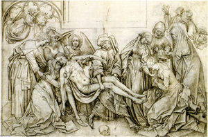 Robert Campin (Master Of Flemalle) - Bearing of the Body of Christ to the Sepulchre