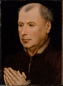  Artwork Replica Man in Prayer by Robert Campin (Master Of Flemalle) (1375-1444, France) | WahooArt.com