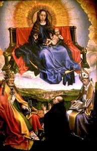 Robert Campin (Master Of Flemalle) - Virgin in Glory with St. Peter ^ Donor ^ St. Augustine