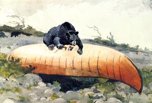 Winslow Homer - Bear and Canoe