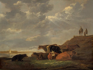 Aelbert Jacobsz Cuyp - River Landscape with Cows