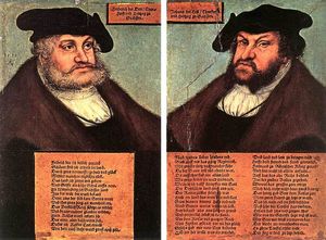 Lucas Cranach The Elder - Portraits of Johann I and Frederick III the wise, Electors of Saxony