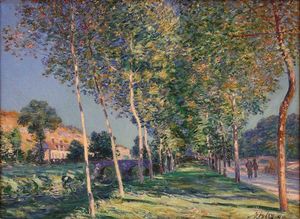 Alfred Sisley - The Lane of Poplars at Moret Sur Loing