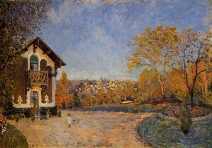 Alfred Sisley - View of Marly le Roi from House at Coeur Colant