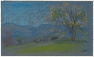 Arthur Bowen Davies - Landscape with Yellow Tree