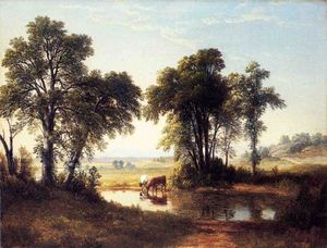 Asher Brown Durand - Cows in a new hampshire landscape