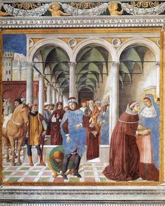 Benozzo Gozzoli - Arrival of St Augustine in Milan (scene 8, north wall)