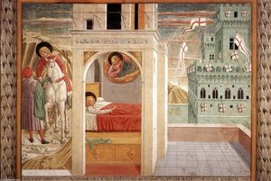 Benozzo Gozzoli - Scenes from the Life of St Francis (Scene 2, north wall)