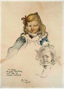 Carl Larsson - Portrait Of August Strindberg's Daughter Anne-Marie