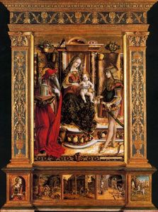 Carlo Crivelli - The Virgin and Child with Saint Jerome and Saint Sebastian