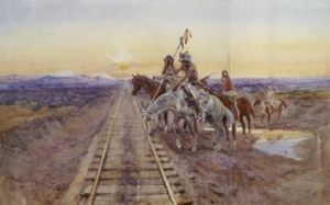 Charles Marion Russell - Trail of the Iron Horse