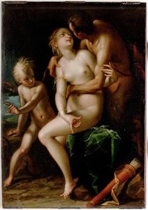 Hans Von Aachen - Jupiter, Antiope and Amor