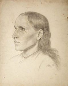 John Ottis Adams - study head, young woman