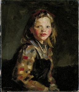 Robert Henri - Portrait of a Girl, Checkered Blouse