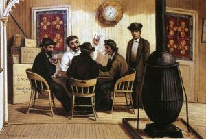 William Aiken Walker - Card Players on the Steamboar