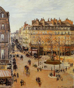 Camille Pissarro - Rue Saint-Honore, Sun Effect, Afternoon