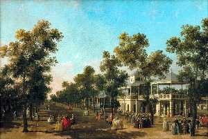 Giovanni Antonio Canal (Canaletto) - View Of The Grand Walk, vauxhall Gardens, With The Orchestra Pavilion, The Organ House, The Turkish Dining Tent And The Statue Of Aurora
