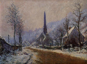 Claude Monet - Church at Jeufosse, Snowy Weather
