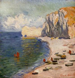 Claude Monet - The Beach and the Falaise d-Amont